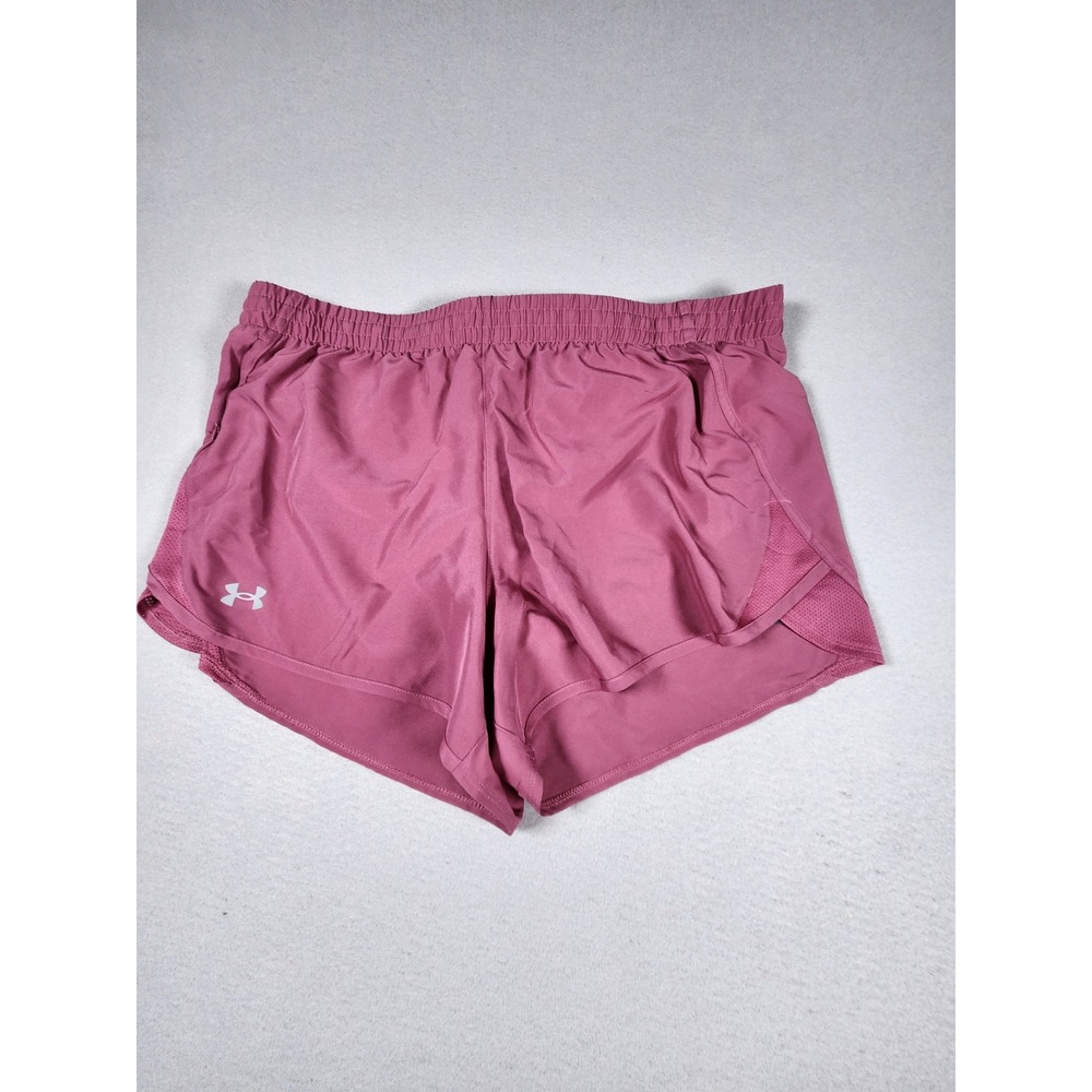 Under Armour Womens Fly By 3" Running Shorts XL Pink 1382438 AVY 659 NEW